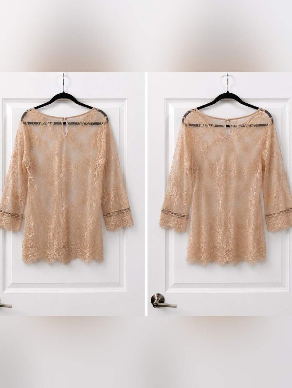 Ultra Pink Coquette Balletcore Boho Chic Whimsigoth Lace Sheer Blouse Size Large - Picture 1 of 9